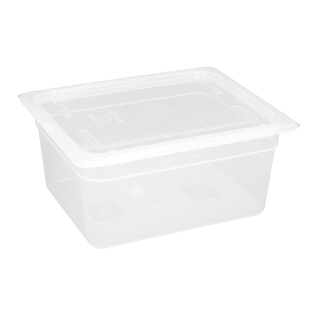 Vogue Polypropylene GN 1/2 Container with Lid | 15cm Depth | 325x265mm