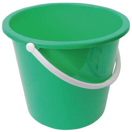 Plastic Bucket 10L Green | Jantex | Easy Grip Handle