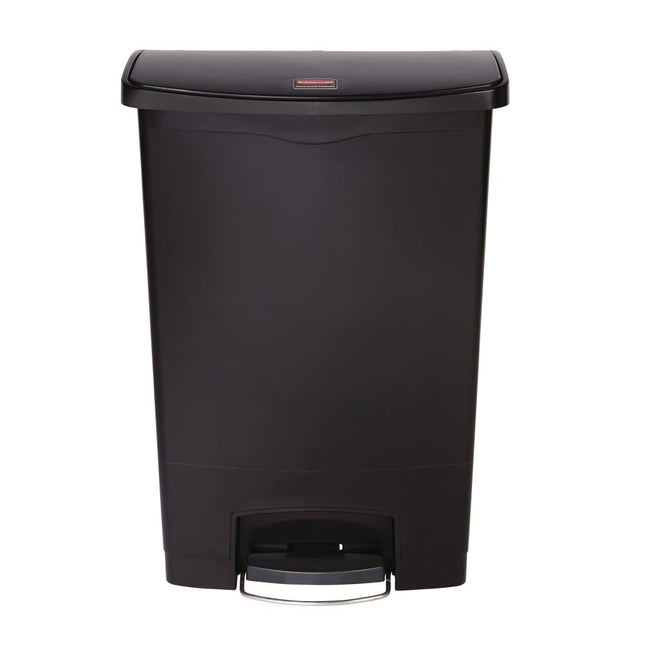 Front Step Pedal Bin 90L Black | Rubbermaid Slim Jim