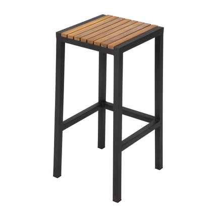 Industrial Steel and Acacia Wood Bar Stools | Bolero | 2 Pieces 3