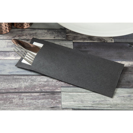 Cutlery Pouch with White Napkin | Europochette Black 5