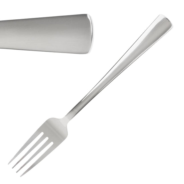 Olympia Clifton Polished 18/0 Stainless Steel Dessert Forks | Pack of 12