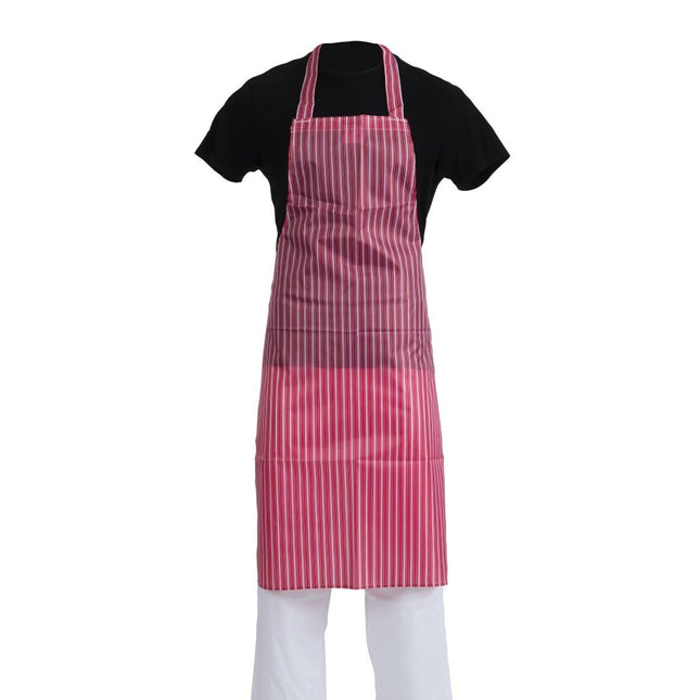Waterproof Apron Red-White Striped | Whites