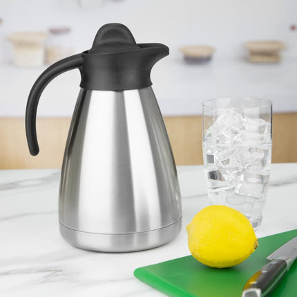 Brushed Stainless Steel Thermos Flask with Screw Cap | Olympia | 1L 6