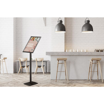 Freestanding Info Stand with Snap Frame A3 Black 25mm | Europel 4