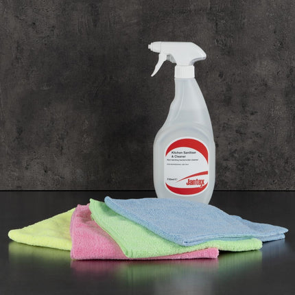 Highly Absorbent Blue Microfiber Cleaning Cloths | Jantex | 5-Pack | 40x40 cm 6
