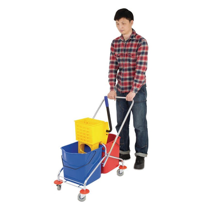 Duo Mop Bucket System with Wringer 2x 23L | Jantex 5