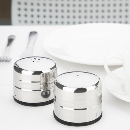 Stainless Steel Jumbo Pepper and Salt Shaker Set | Olympia 5