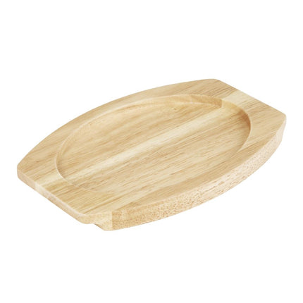 Hevea Wood Oval Plate Base 260x165mm for Cast Iron | Olympia