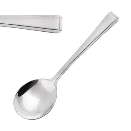 Soup Spoons Set Polished 18/0 Stainless Steel | Olympia Harley | 12 Pieces