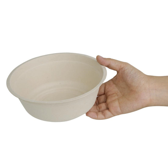 Compostable Round Bagasse Bowls 950ml Brown | Fiesta 2