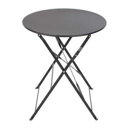 Round Steel Folding Table 59.5cm Black | Bolero 10