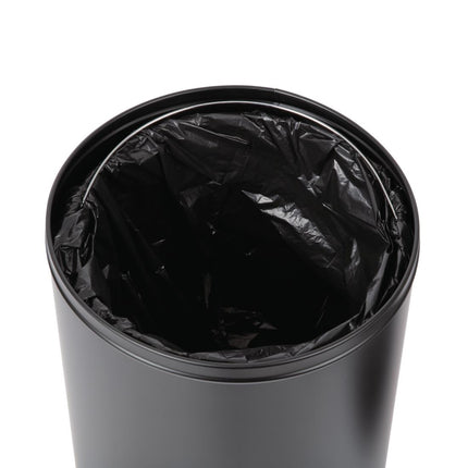 Black Steel Waste Bin with Open Lid | Bolero 4
