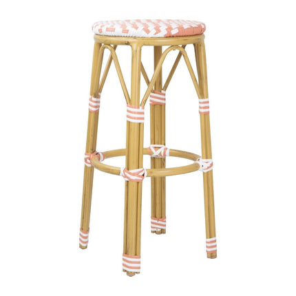 PE Rattan Bar Stools Coral | Bolero Parisian Style (2 Pack) 4