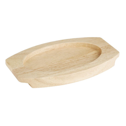 Hevea Wood Base for Oval Cast Iron Serving Dish 210x120mm | Olympia