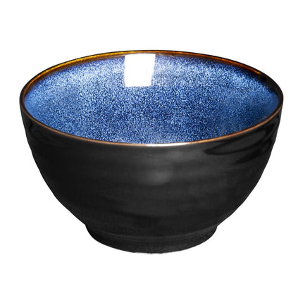 Midnight Blue Reactive Glaze Footed Bowls 150mm | Olympia Luna | Stoneware