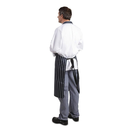 Extra Long Blue-White Striped Halter Apron | Whites 5