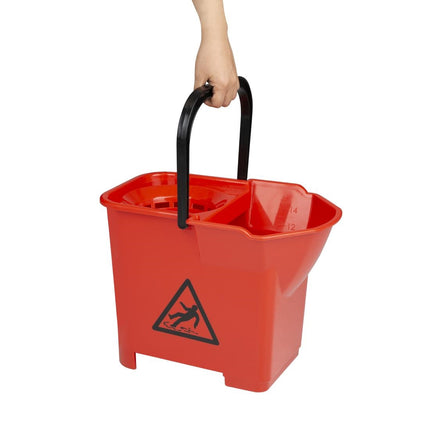 Color-Coded Red Mop Bucket | Jantex | Polypropylene | 16L Capacity 6