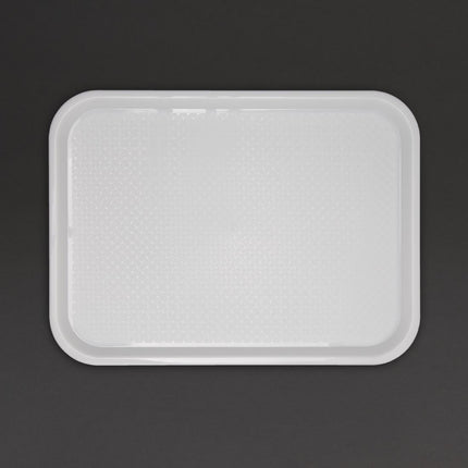 White Polypropylene Serving Tray 45x35cm with Anti-Slip Texture | Olympia Kristallon 2