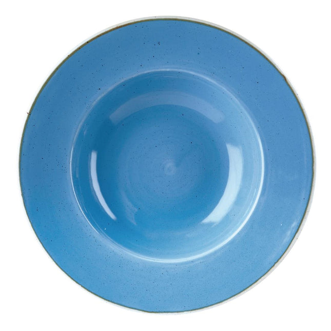 Wide Rim Bowl Cornflower Blue Large | Churchill Stonecast | 27.69cm