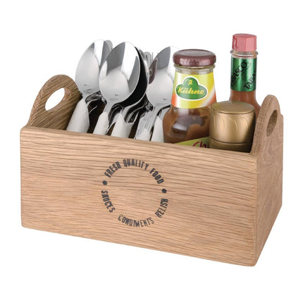 Oak Wood Table Caddy 23cm | Olympia 3