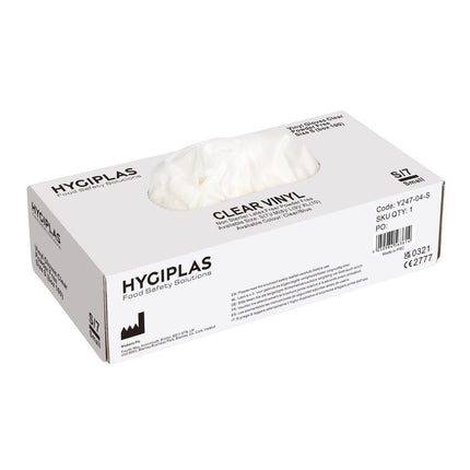 Transparent Powder-Free Vinyl Gloves S (100 Pieces) | Hygiplas 4