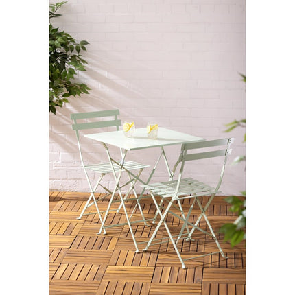 Steel Folding Chairs Light Green | Bolero (Set of 2) 9