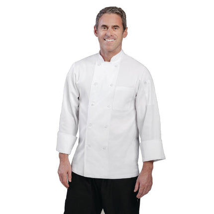 Unisex Durable Breathable Chef Jacket White M | Chef Works Le Mans 2