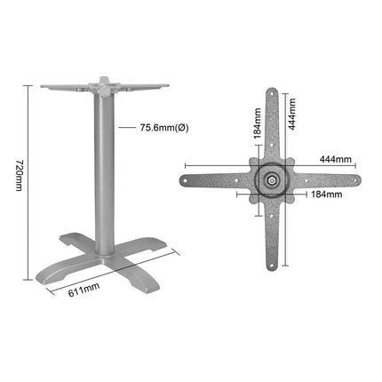 Cast Iron Table Base Grey | Bolero | 611x720mm 5