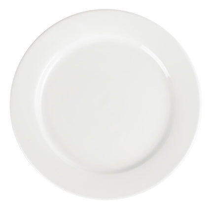 White Dinner Plates with Wide Rim 28cm | Olympia Whiteware | Set of 6 6