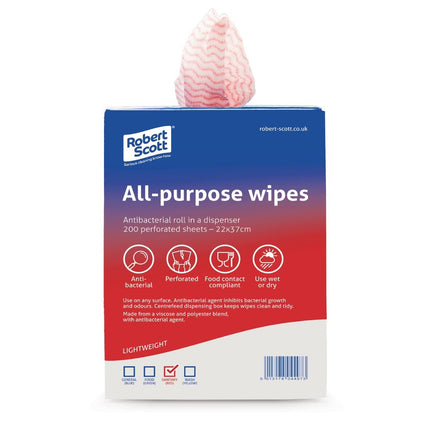 Red Antibacterial Multipurpose Wipes on Roll 22x37cm | Jantex 3
