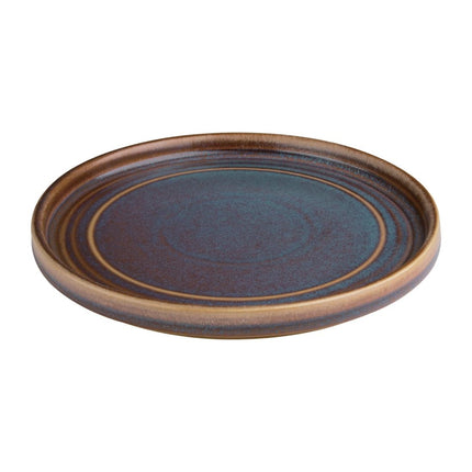 Flat Round Plates 18cm Blue-Brown Reactive Glaze | Olympia Cavolo 5