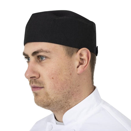Cool Vent Chalk Stripe Beanie | Chef Works | Lightweight Poly-Cotton 9