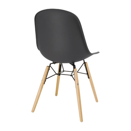 Polypropylene Chairs with Wooden Legs Grey | Bolero Arlo | 2 Pieces 3