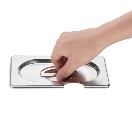 Stainless Steel GN 1/9 Lid with Spoon Slot | Vogue 2