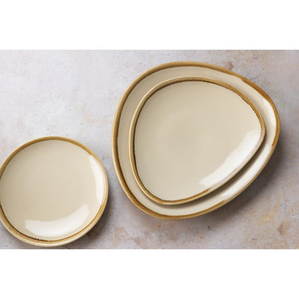 Triangular Plates 23cm Sandstone | Olympia Kiln Collection | 6 Pieces 5