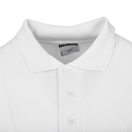 Unisex White Polo Shirt S | Durable Polyester/Cotton Piqué 6
