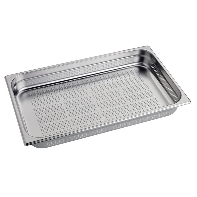 Perforated Stainless Steel Gastronorm Pan GN 1/1 6.5cm Deep | Gastro M