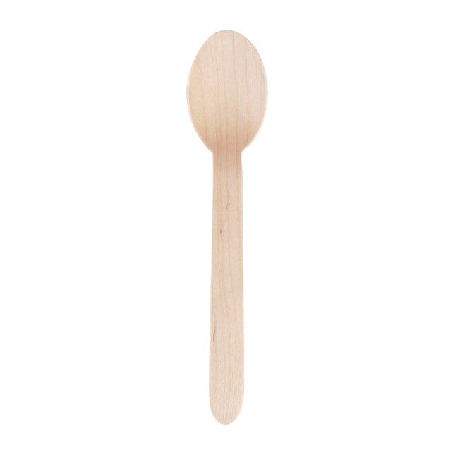 Compostable Biodegradable Wooden Dessert Spoons 16.6cm | Fiesta 2