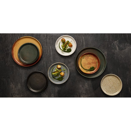 Round Canvas Plates with Narrow Blue Granite Rim | Olympia | 18 cm 5