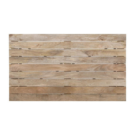 Bolero Bistro Dining Table with Mango Wood Slatted Top and Black Legs 1200mm 4