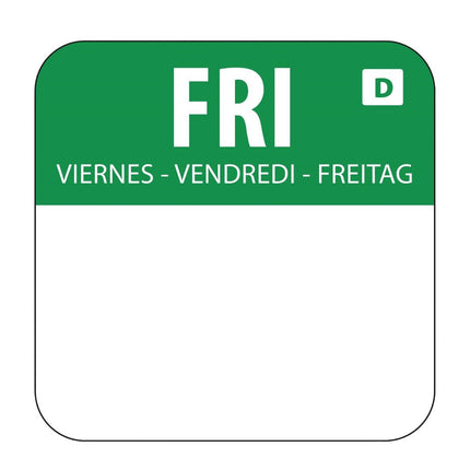 Hygiplas Dissolvable Food Safety Labels Friday | 2x2cm