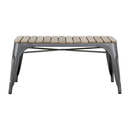 Bolero Bistro Bench with Mango Wood Slats and Dark Grey Legs | 850mm | Set of 2 2