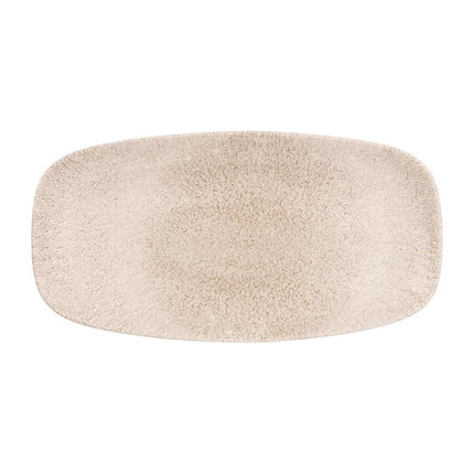 Oval Chef's Plate with Raku Agate Grey Glaze | Churchill | 29.8 x 15.2 cm