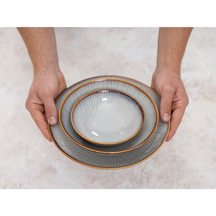 Drift Grey Low Coupe Bowls with Relief 260mm | Olympia | Set of 4 8