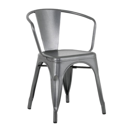 Bolero Bistro Curve Armchairs Dark Grey 4-Pack