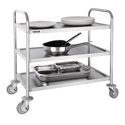 Stainless Steel 3-Tier Serving Trolley Medium | Vogue 2