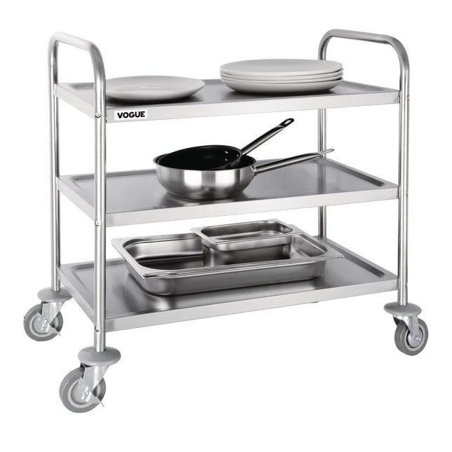 Stainless Steel 3-Tier Serving Trolley Medium | Vogue 2