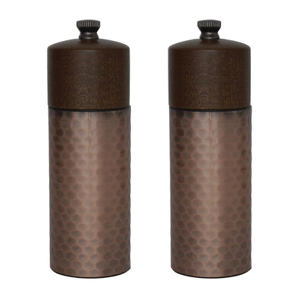 Copper and Wooden Salt and Pepper Mill Set 15cm | Olympia