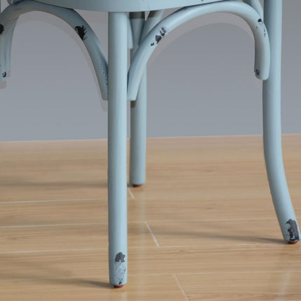 Wooden Chair with Crossed Backrest Antique Blue Wash | Bolero 6